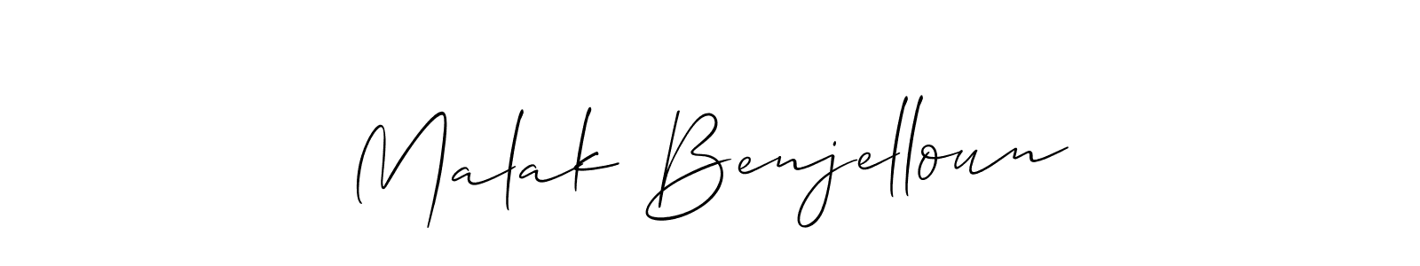 How to make Malak Benjelloun signature? Allison_Script is a professional autograph style. Create handwritten signature for Malak Benjelloun name. Malak Benjelloun signature style 2 images and pictures png