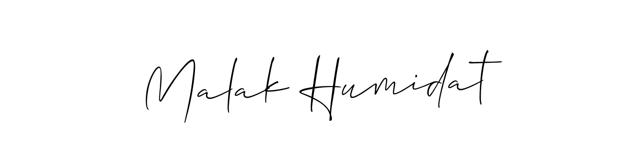 Also You can easily find your signature by using the search form. We will create Malak Humidat name handwritten signature images for you free of cost using Allison_Script sign style. Malak Humidat signature style 2 images and pictures png