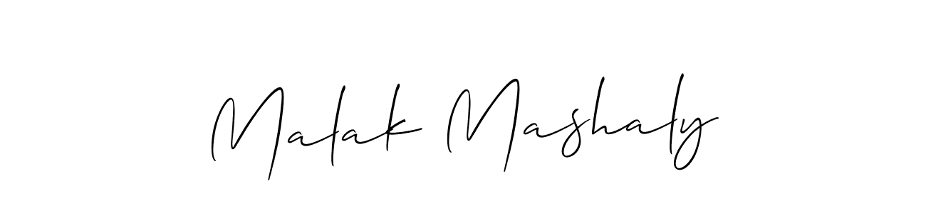 Make a beautiful signature design for name Malak Mashaly. With this signature (Allison_Script) style, you can create a handwritten signature for free. Malak Mashaly signature style 2 images and pictures png
