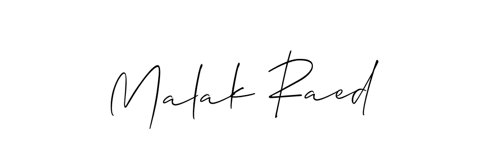 Malak Raed stylish signature style. Best Handwritten Sign (Allison_Script) for my name. Handwritten Signature Collection Ideas for my name Malak Raed. Malak Raed signature style 2 images and pictures png