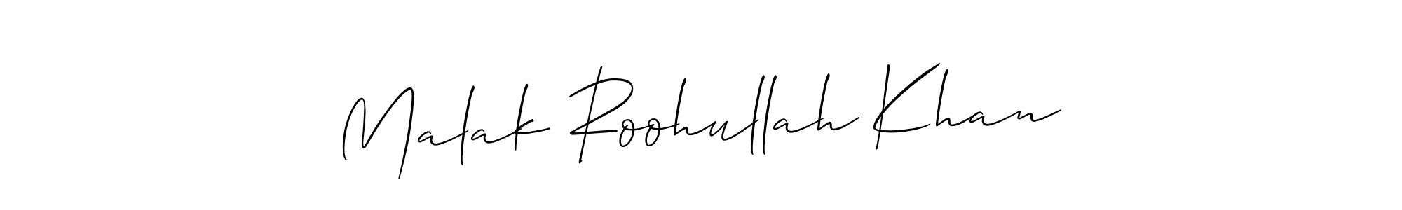 Malak Roohullah Khan stylish signature style. Best Handwritten Sign (Allison_Script) for my name. Handwritten Signature Collection Ideas for my name Malak Roohullah Khan. Malak Roohullah Khan signature style 2 images and pictures png