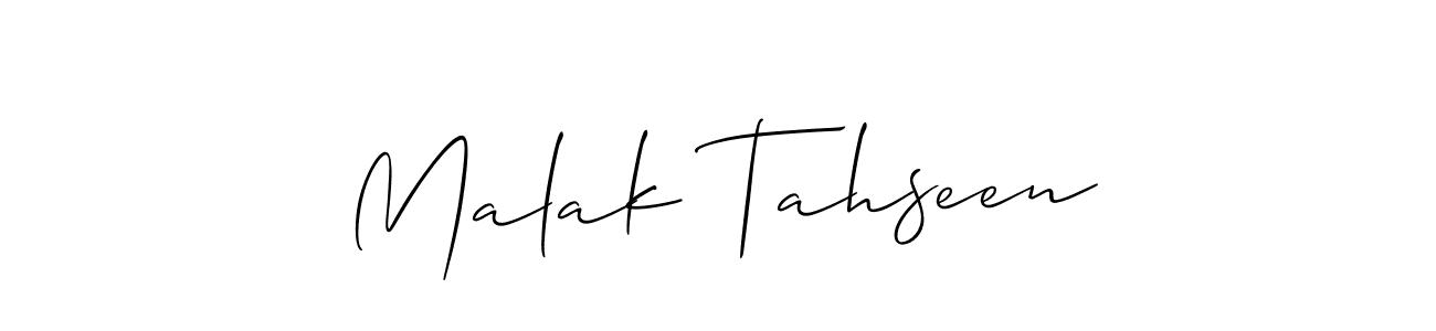 Create a beautiful signature design for name Malak Tahseen. With this signature (Allison_Script) fonts, you can make a handwritten signature for free. Malak Tahseen signature style 2 images and pictures png
