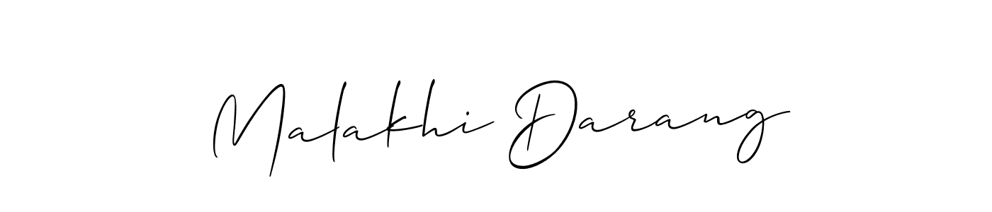 How to make Malakhi Darang name signature. Use Allison_Script style for creating short signs online. This is the latest handwritten sign. Malakhi Darang signature style 2 images and pictures png