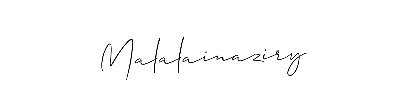 How to make Malalainaziry name signature. Use Allison_Script style for creating short signs online. This is the latest handwritten sign. Malalainaziry signature style 2 images and pictures png