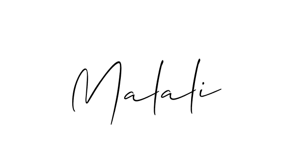 Allison_Script is a professional signature style that is perfect for those who want to add a touch of class to their signature. It is also a great choice for those who want to make their signature more unique. Get Malali name to fancy signature for free. Malali signature style 2 images and pictures png