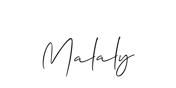 Design your own signature with our free online signature maker. With this signature software, you can create a handwritten (Allison_Script) signature for name Malaly. Malaly signature style 2 images and pictures png