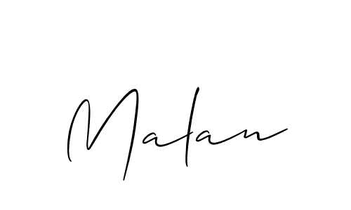 The best way (Allison_Script) to make a short signature is to pick only two or three words in your name. The name Malan include a total of six letters. For converting this name. Malan signature style 2 images and pictures png