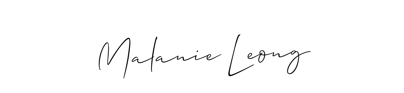 Use a signature maker to create a handwritten signature online. With this signature software, you can design (Allison_Script) your own signature for name Malanie Leong. Malanie Leong signature style 2 images and pictures png