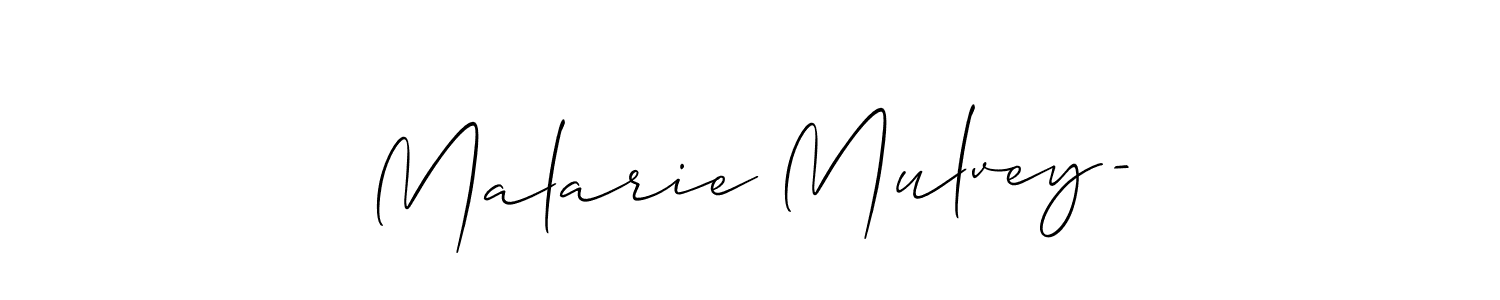 Design your own signature with our free online signature maker. With this signature software, you can create a handwritten (Allison_Script) signature for name Malarie Mulvey-. Malarie Mulvey- signature style 2 images and pictures png