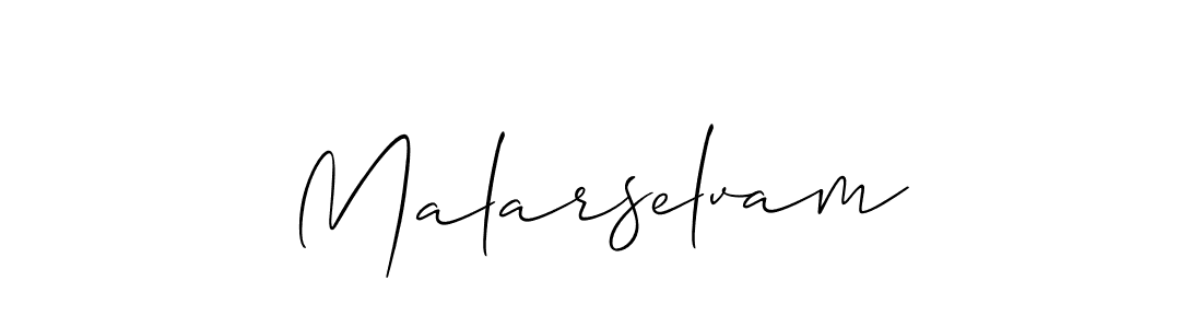 Make a beautiful signature design for name Malarselvam. With this signature (Allison_Script) style, you can create a handwritten signature for free. Malarselvam signature style 2 images and pictures png