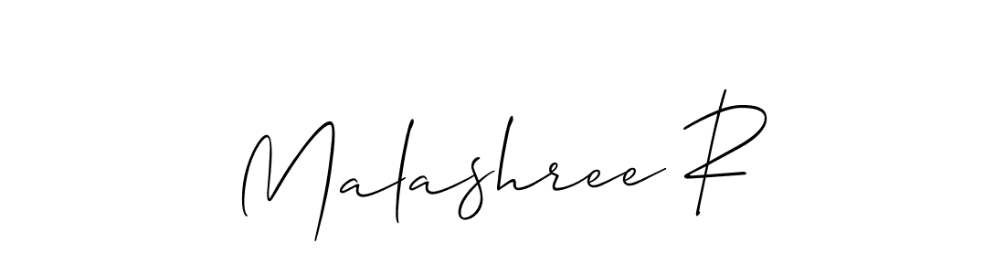 How to make Malashree R signature? Allison_Script is a professional autograph style. Create handwritten signature for Malashree R name. Malashree R signature style 2 images and pictures png