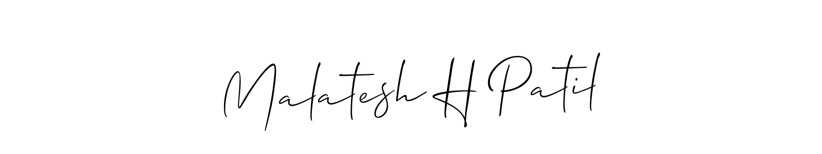 Malatesh H Patil stylish signature style. Best Handwritten Sign (Allison_Script) for my name. Handwritten Signature Collection Ideas for my name Malatesh H Patil. Malatesh H Patil signature style 2 images and pictures png