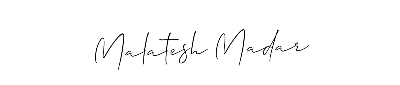 Malatesh Madar stylish signature style. Best Handwritten Sign (Allison_Script) for my name. Handwritten Signature Collection Ideas for my name Malatesh Madar. Malatesh Madar signature style 2 images and pictures png