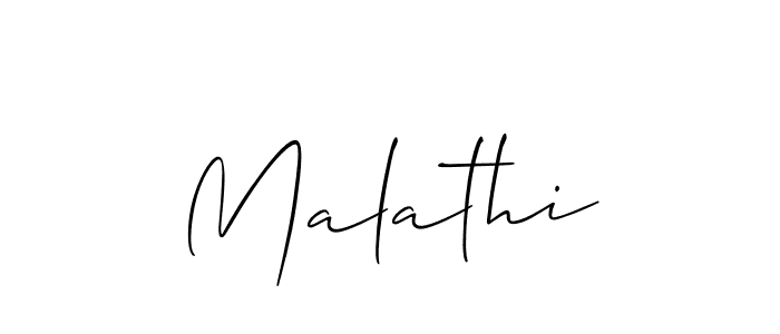 Design your own signature with our free online signature maker. With this signature software, you can create a handwritten (Allison_Script) signature for name Malathi. Malathi signature style 2 images and pictures png