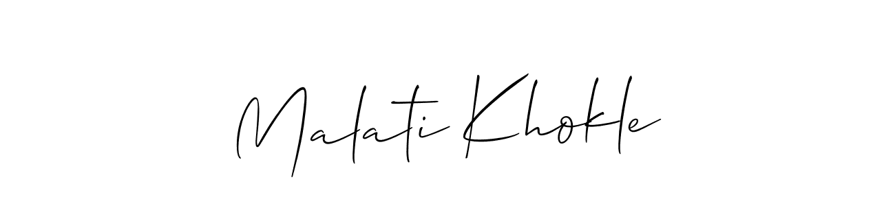 Create a beautiful signature design for name Malati Khokle. With this signature (Allison_Script) fonts, you can make a handwritten signature for free. Malati Khokle signature style 2 images and pictures png