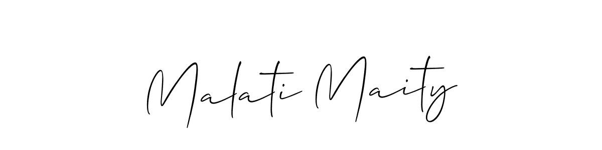 Design your own signature with our free online signature maker. With this signature software, you can create a handwritten (Allison_Script) signature for name Malati Maity. Malati Maity signature style 2 images and pictures png