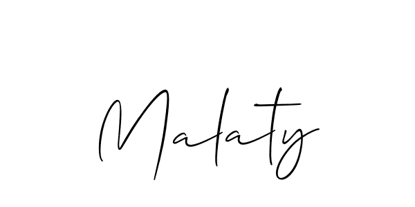The best way (Allison_Script) to make a short signature is to pick only two or three words in your name. The name Malaty include a total of six letters. For converting this name. Malaty signature style 2 images and pictures png