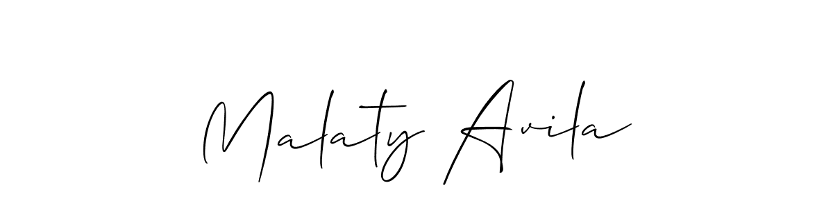 Also You can easily find your signature by using the search form. We will create Malaty Avila name handwritten signature images for you free of cost using Allison_Script sign style. Malaty Avila signature style 2 images and pictures png