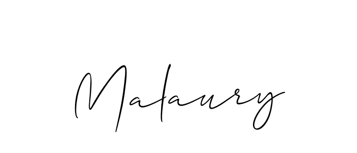 Design your own signature with our free online signature maker. With this signature software, you can create a handwritten (Allison_Script) signature for name Malaury. Malaury signature style 2 images and pictures png