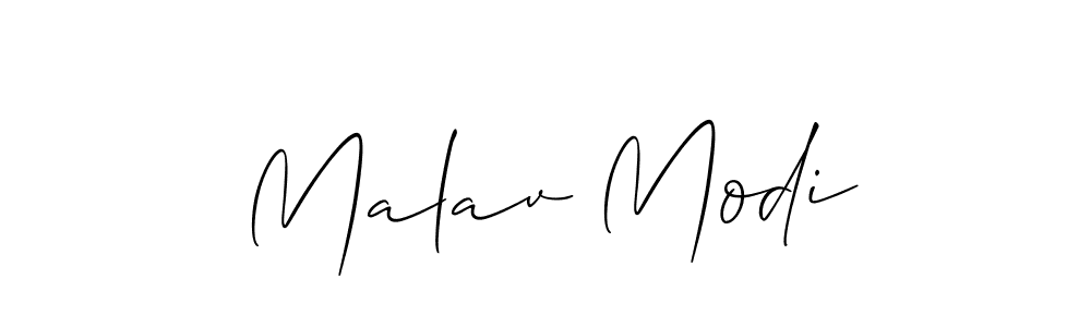 Also we have Malav Modi name is the best signature style. Create professional handwritten signature collection using Allison_Script autograph style. Malav Modi signature style 2 images and pictures png
