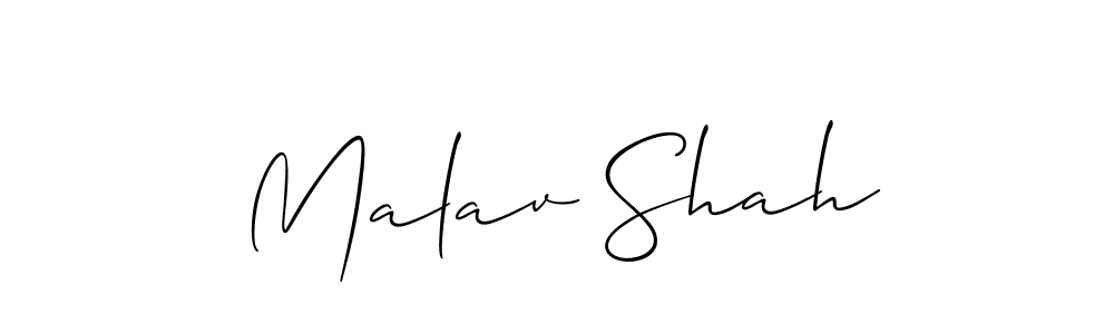 Use a signature maker to create a handwritten signature online. With this signature software, you can design (Allison_Script) your own signature for name Malav Shah. Malav Shah signature style 2 images and pictures png