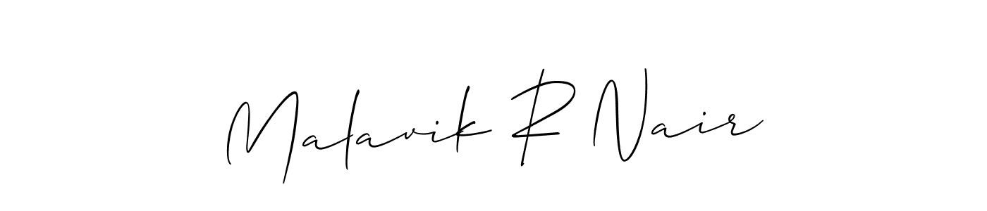 Also You can easily find your signature by using the search form. We will create Malavik R Nair name handwritten signature images for you free of cost using Allison_Script sign style. Malavik R Nair signature style 2 images and pictures png