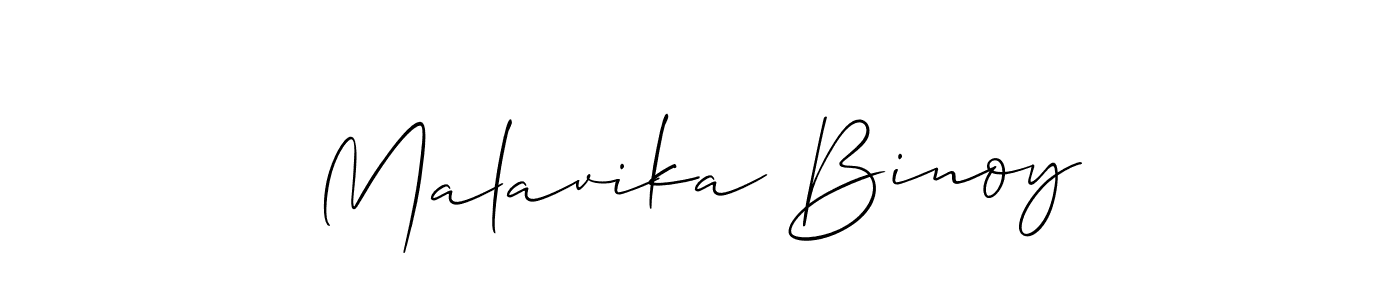 Make a beautiful signature design for name Malavika Binoy. With this signature (Allison_Script) style, you can create a handwritten signature for free. Malavika Binoy signature style 2 images and pictures png