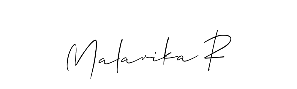 Create a beautiful signature design for name Malavika R. With this signature (Allison_Script) fonts, you can make a handwritten signature for free. Malavika R signature style 2 images and pictures png