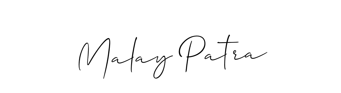 The best way (Allison_Script) to make a short signature is to pick only two or three words in your name. The name Malay Patra include a total of six letters. For converting this name. Malay Patra signature style 2 images and pictures png