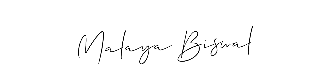 The best way (Allison_Script) to make a short signature is to pick only two or three words in your name. The name Malaya Biswal include a total of six letters. For converting this name. Malaya Biswal signature style 2 images and pictures png