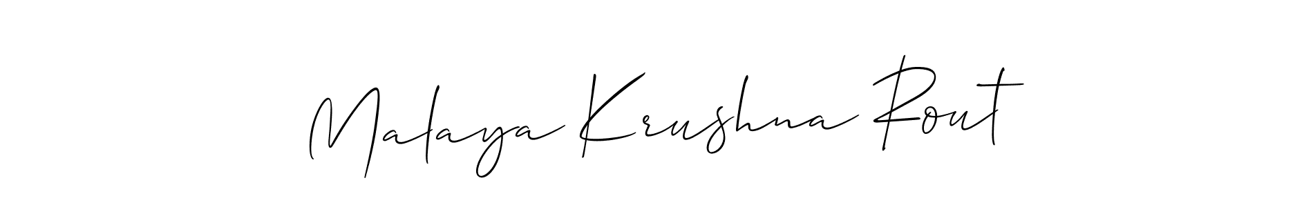 Allison_Script is a professional signature style that is perfect for those who want to add a touch of class to their signature. It is also a great choice for those who want to make their signature more unique. Get Malaya Krushna Rout name to fancy signature for free. Malaya Krushna Rout signature style 2 images and pictures png