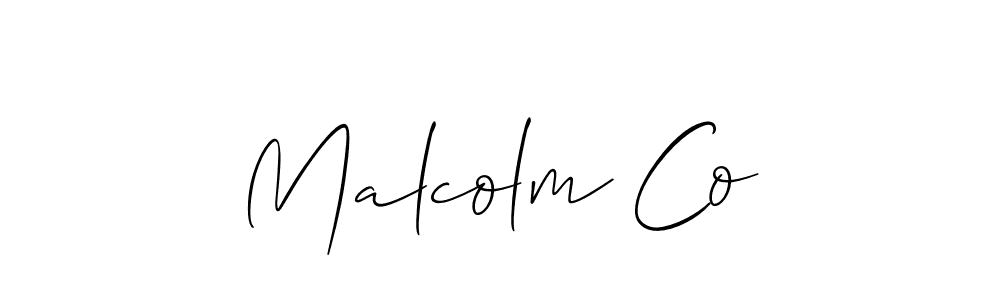 How to make Malcolm Co name signature. Use Allison_Script style for creating short signs online. This is the latest handwritten sign. Malcolm Co signature style 2 images and pictures png