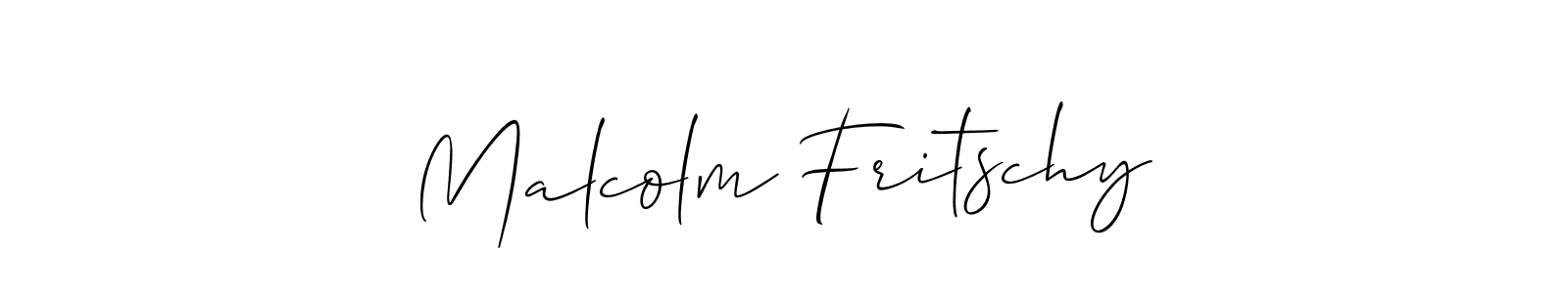 How to Draw Malcolm Fritschy signature style? Allison_Script is a latest design signature styles for name Malcolm Fritschy. Malcolm Fritschy signature style 2 images and pictures png