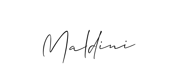 Make a beautiful signature design for name Maldini. With this signature (Allison_Script) style, you can create a handwritten signature for free. Maldini signature style 2 images and pictures png