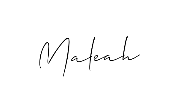 Create a beautiful signature design for name Maleah. With this signature (Allison_Script) fonts, you can make a handwritten signature for free. Maleah signature style 2 images and pictures png