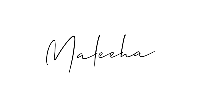 How to make Maleeha signature? Allison_Script is a professional autograph style. Create handwritten signature for Maleeha name. Maleeha signature style 2 images and pictures png