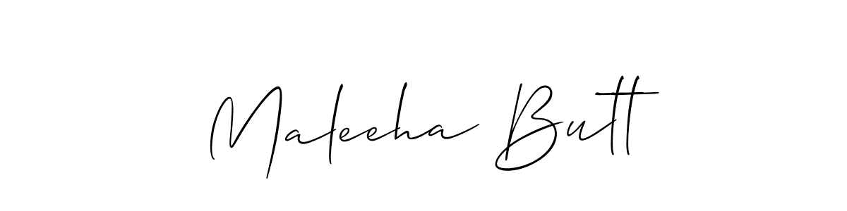 Make a beautiful signature design for name Maleeha Butt. With this signature (Allison_Script) style, you can create a handwritten signature for free. Maleeha Butt signature style 2 images and pictures png