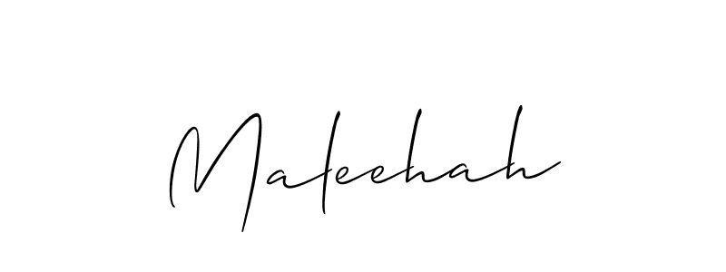 Create a beautiful signature design for name Maleehah. With this signature (Allison_Script) fonts, you can make a handwritten signature for free. Maleehah signature style 2 images and pictures png