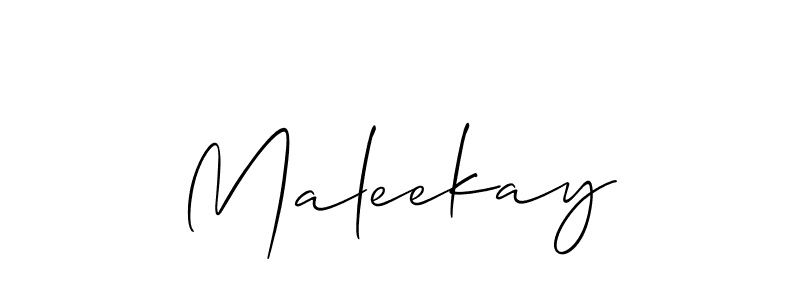 Design your own signature with our free online signature maker. With this signature software, you can create a handwritten (Allison_Script) signature for name Maleekay. Maleekay signature style 2 images and pictures png