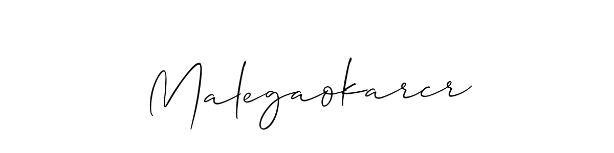 Create a beautiful signature design for name Malegaokarcr. With this signature (Allison_Script) fonts, you can make a handwritten signature for free. Malegaokarcr signature style 2 images and pictures png