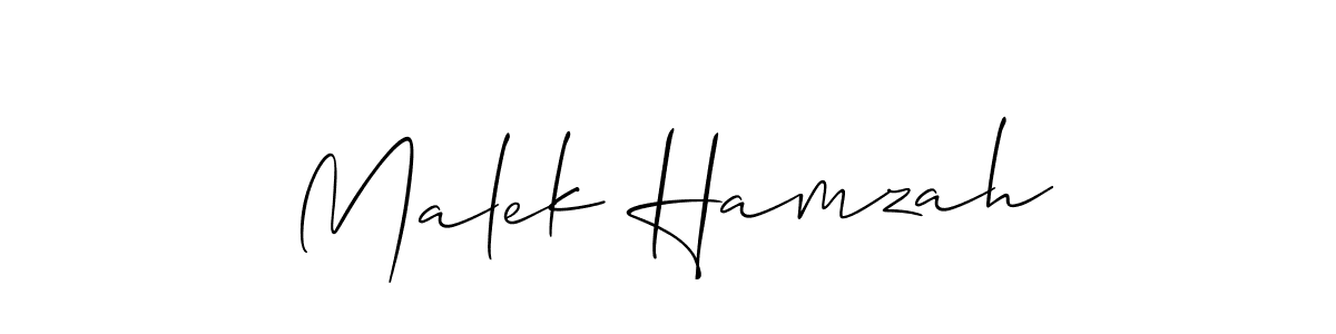 Use a signature maker to create a handwritten signature online. With this signature software, you can design (Allison_Script) your own signature for name Malek Hamzah. Malek Hamzah signature style 2 images and pictures png