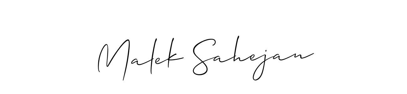 Create a beautiful signature design for name Malek Sahejan. With this signature (Allison_Script) fonts, you can make a handwritten signature for free. Malek Sahejan signature style 2 images and pictures png