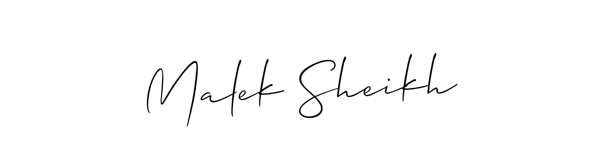 Create a beautiful signature design for name Malek Sheikh. With this signature (Allison_Script) fonts, you can make a handwritten signature for free. Malek Sheikh signature style 2 images and pictures png