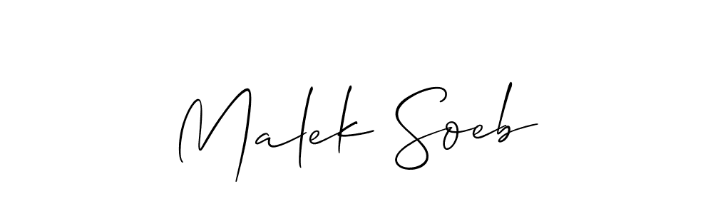 Use a signature maker to create a handwritten signature online. With this signature software, you can design (Allison_Script) your own signature for name Malek Soeb. Malek Soeb signature style 2 images and pictures png