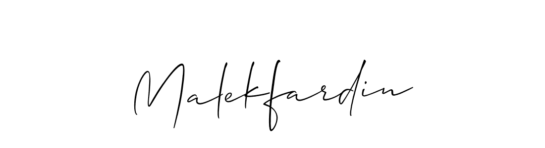 Make a beautiful signature design for name Malekfardin. With this signature (Allison_Script) style, you can create a handwritten signature for free. Malekfardin signature style 2 images and pictures png