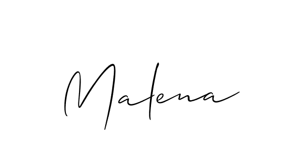 Make a beautiful signature design for name Malena. With this signature (Allison_Script) style, you can create a handwritten signature for free. Malena signature style 2 images and pictures png