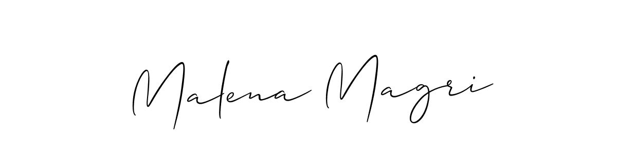 Create a beautiful signature design for name Malena Magri. With this signature (Allison_Script) fonts, you can make a handwritten signature for free. Malena Magri signature style 2 images and pictures png