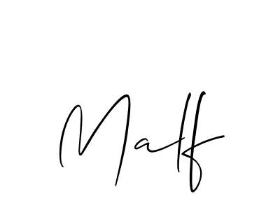 Design your own signature with our free online signature maker. With this signature software, you can create a handwritten (Allison_Script) signature for name Malf. Malf signature style 2 images and pictures png