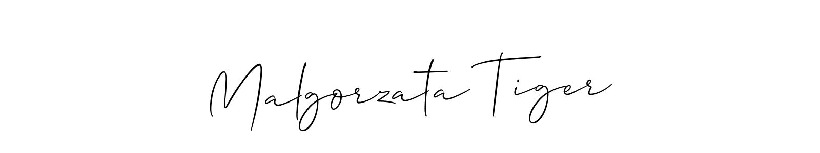 This is the best signature style for the Malgorzata Tiger name. Also you like these signature font (Allison_Script). Mix name signature. Malgorzata Tiger signature style 2 images and pictures png