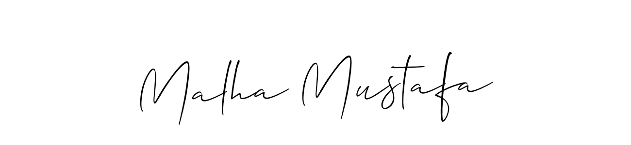 You should practise on your own different ways (Allison_Script) to write your name (Malha Mustafa) in signature. don't let someone else do it for you. Malha Mustafa signature style 2 images and pictures png